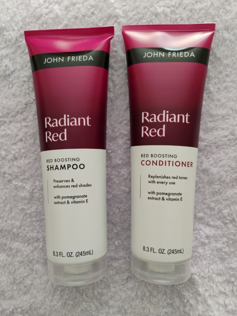 John Frieda Radiant Red haircare set red boosting shampoo and conditioner